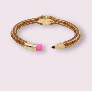 Betsey Johnson Gold Pencil Hinged Bracelet